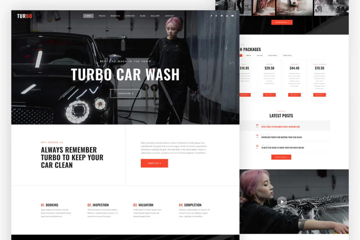 Turbo - Car Wash Website Template
