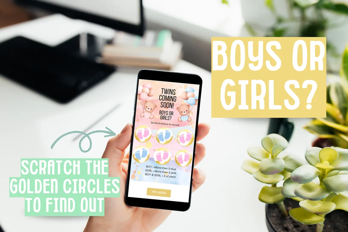 Twin Girls Digital Scratch Card
