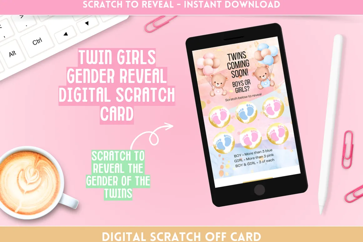 Twin Girls Digital Scratch Card