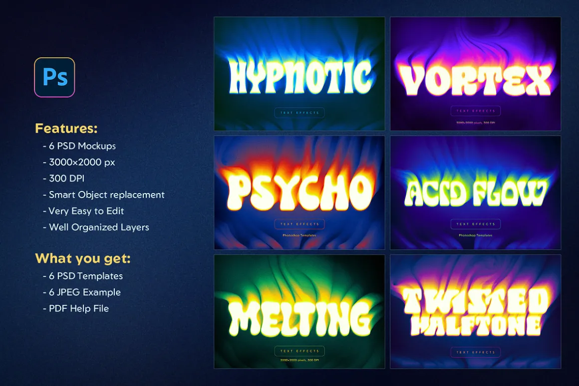 Twisted Halftone Text Effects