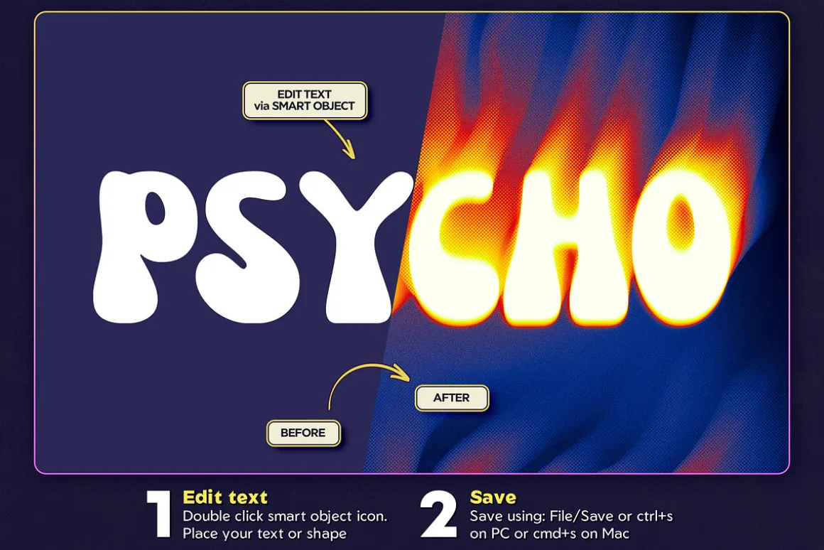 Twisted Halftone Text Effects