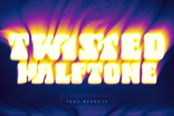 Twisted Halftone Text Effects