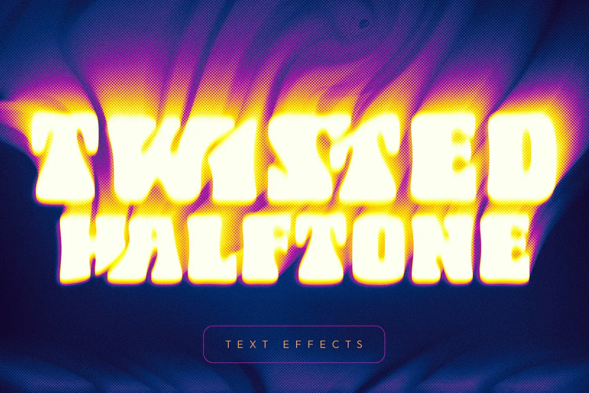 Twisted Halftone Text Effects