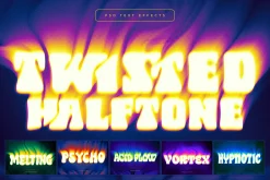 Twisted Halftone Text Effects