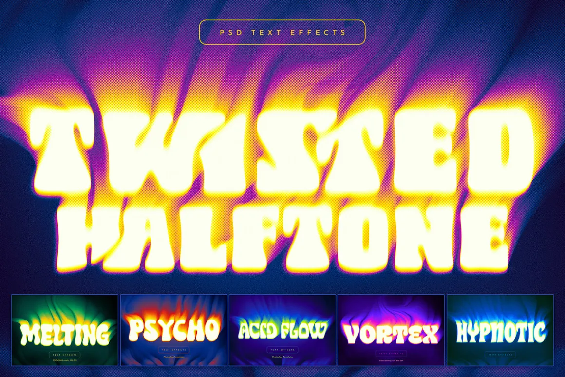 Twisted Halftone Text Effects