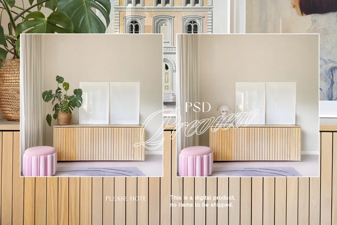 Two Posters PSD Mockup Scene