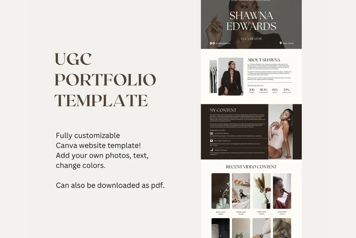 UGC Portfolio Canva Template