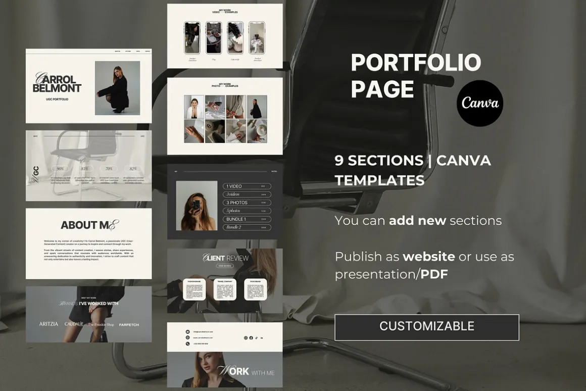 UGC Portfolio Canva website