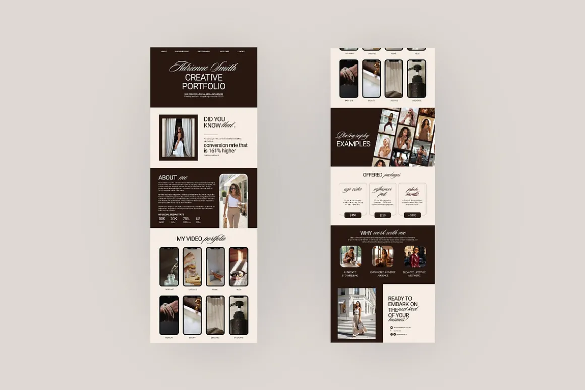 UGC Portfolio Canva Website Template