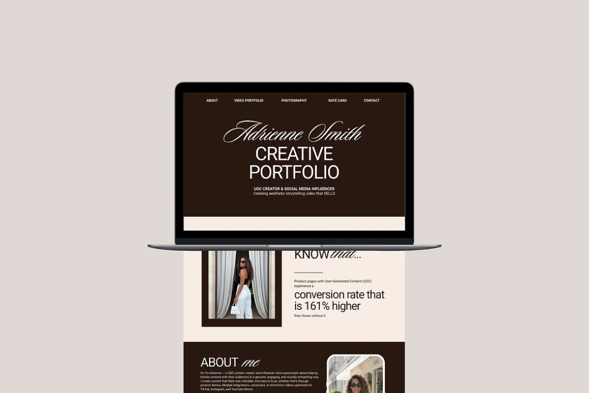 UGC Portfolio Canva Website Template