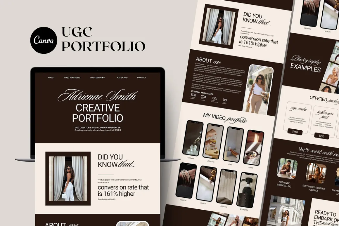 UGC Portfolio Canva Website Template