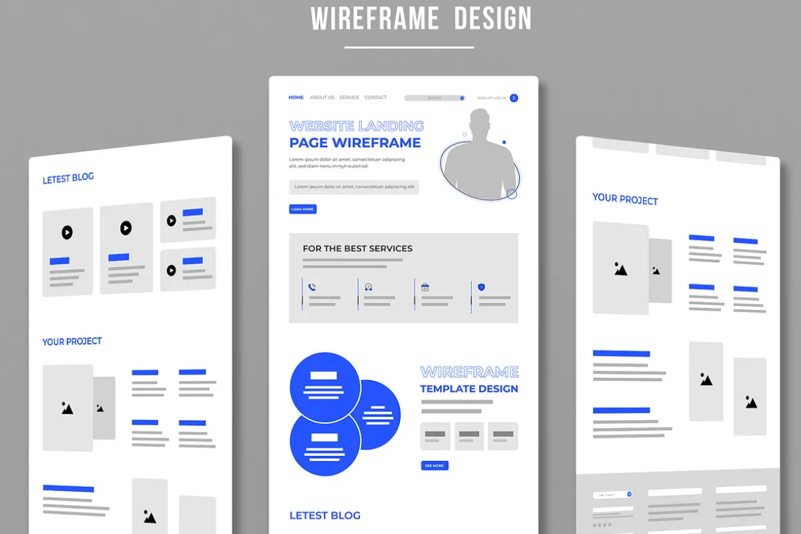 UI Website Wireframe Layout Kit