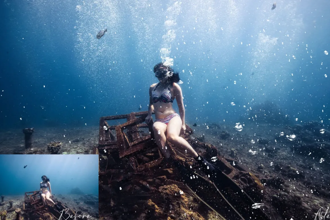 Underwater Bubble Photoshop Overlays