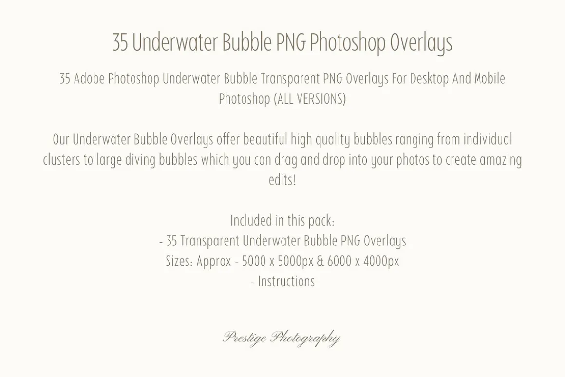 Underwater Bubble Photoshop Overlays