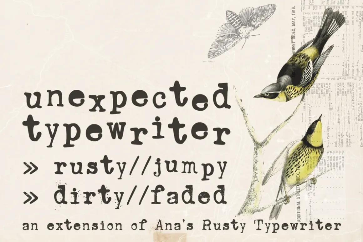 Unexpected Typewriter font
