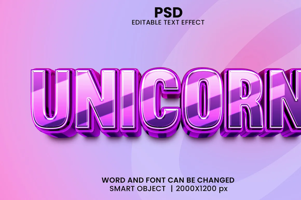 Unicorn 3d Text Effect Font