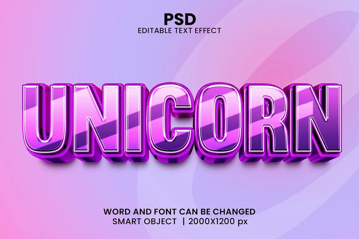 Unicorn 3d Text Effect Font