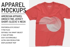 Unisex Fine Jersey V-Neck Mockups