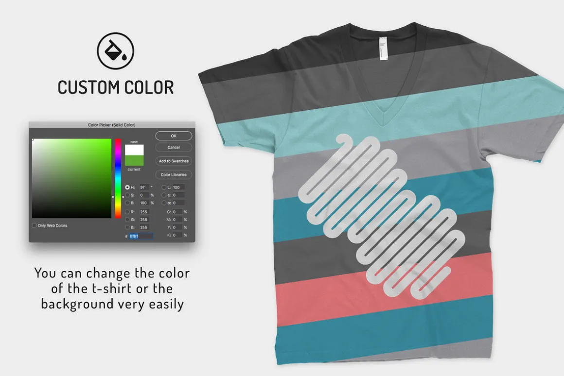 Unisex Fine Jersey V-Neck Mockups