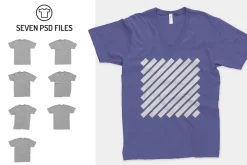 Unisex Fine Jersey V-Neck Mockups