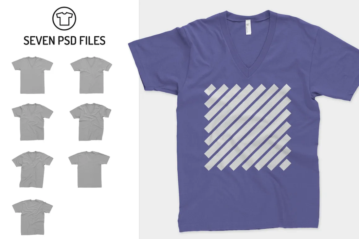 Unisex Fine Jersey V-Neck Mockups