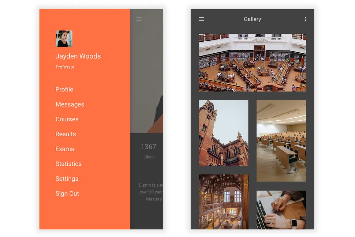 University & Education XD UI Kit
