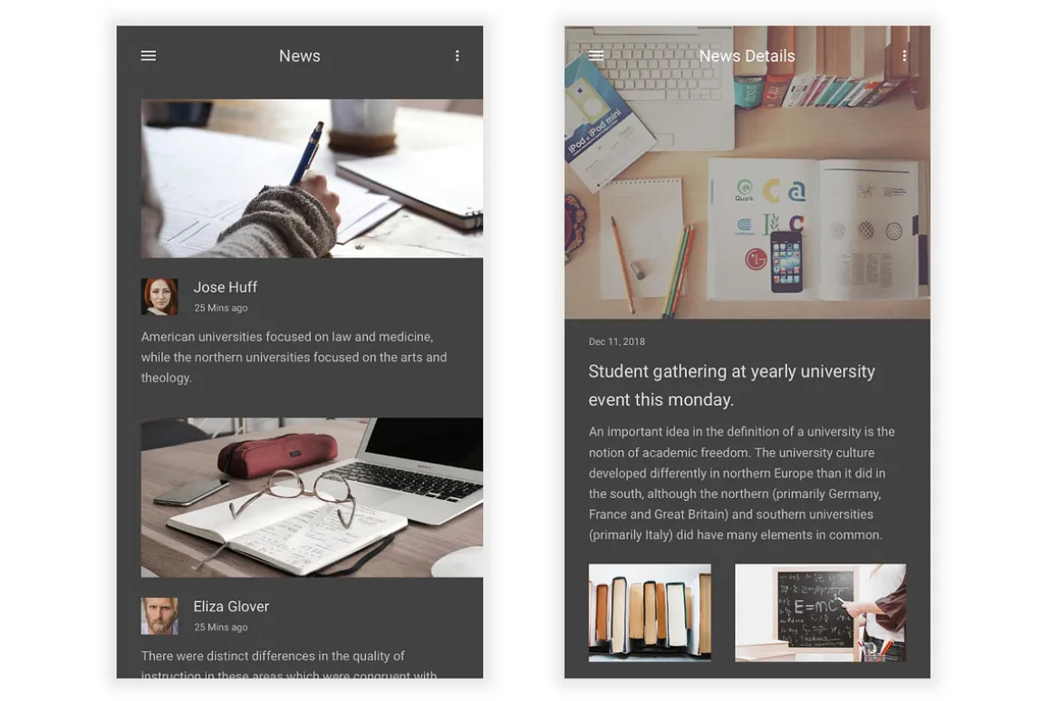 University & Education XD UI Kit