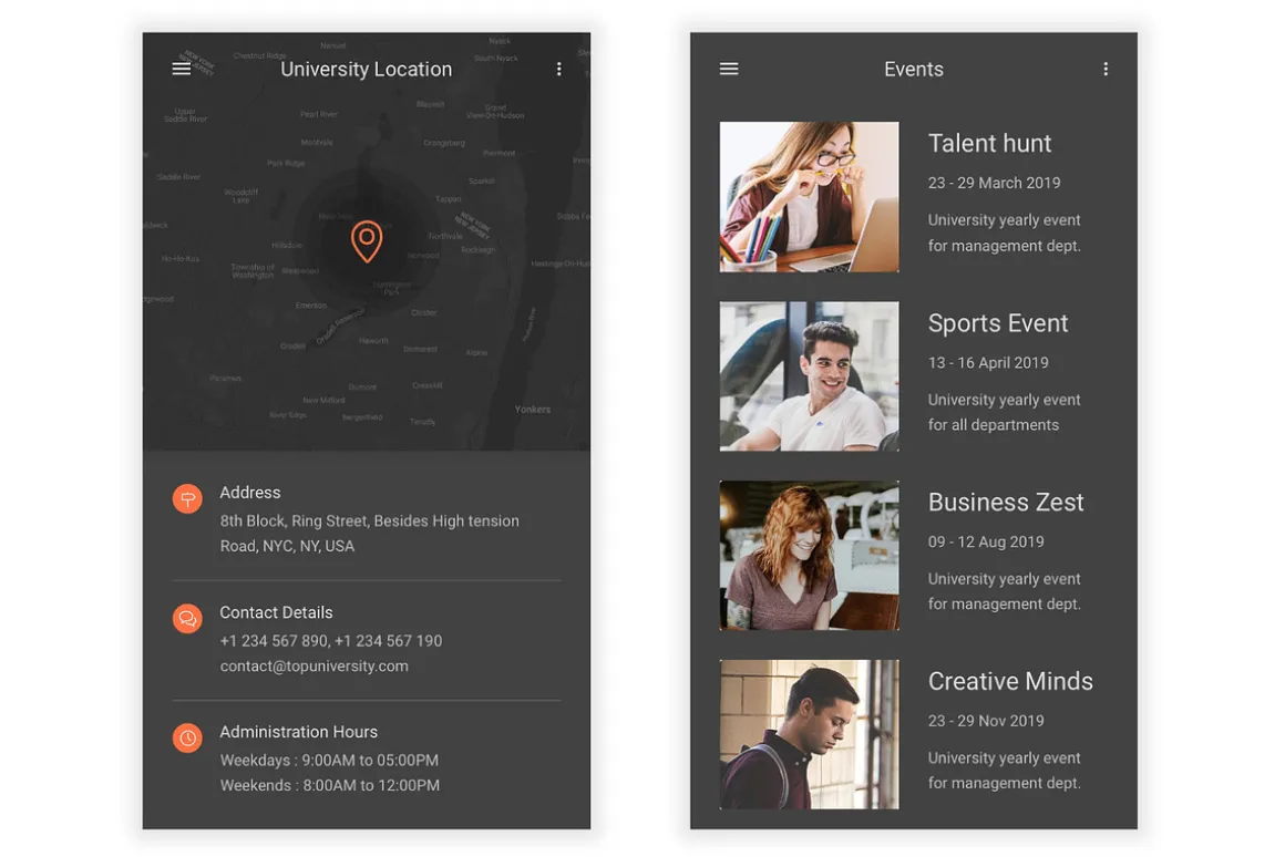 University & Education XD UI Kit