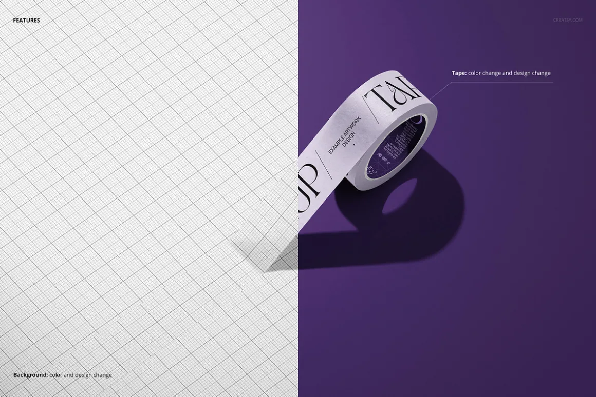 Unrolled Packaging Tape Mockup