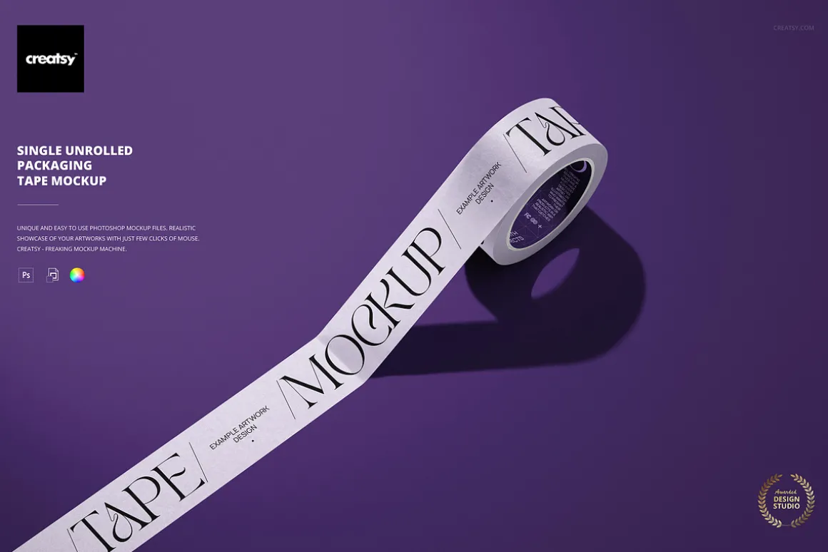 Unrolled Packaging Tape Mockup