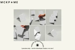 US A2 multiple postcard mockup set