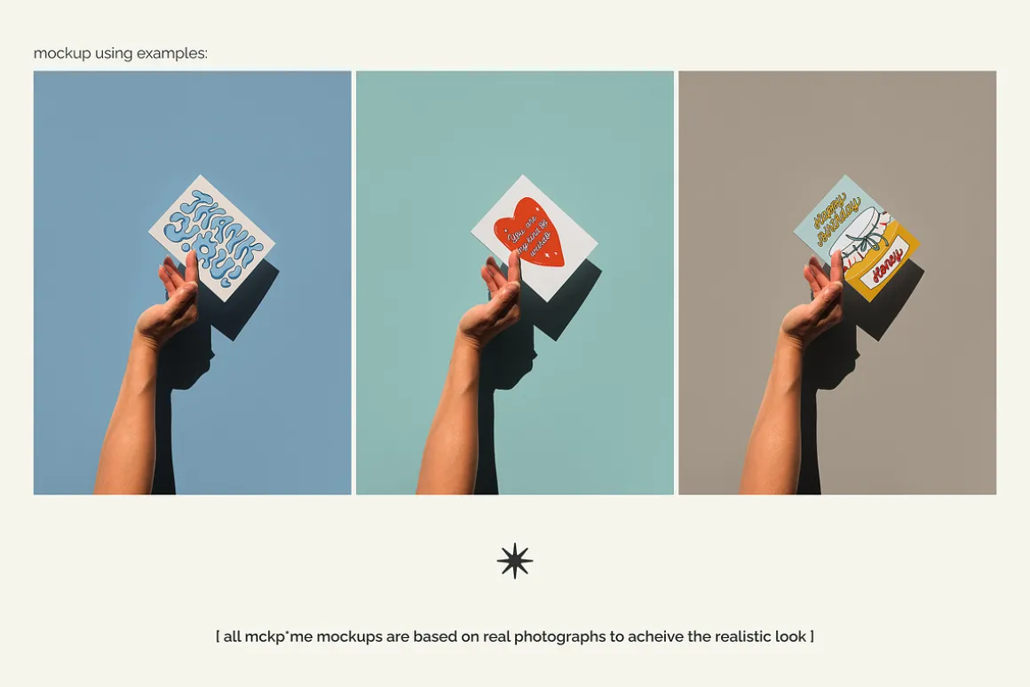 US A2 greeting card in hand mockup