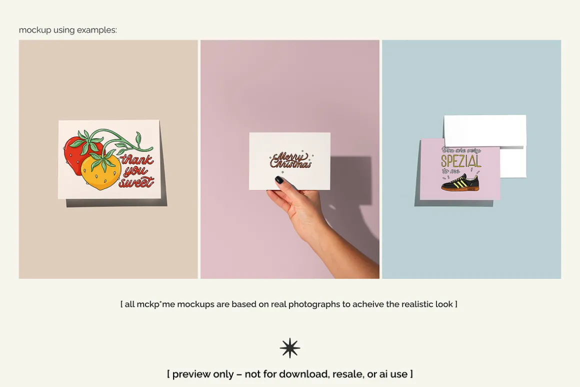 US A2 landscape postcards mockup set