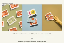 US A2 landscape postcards mockup set