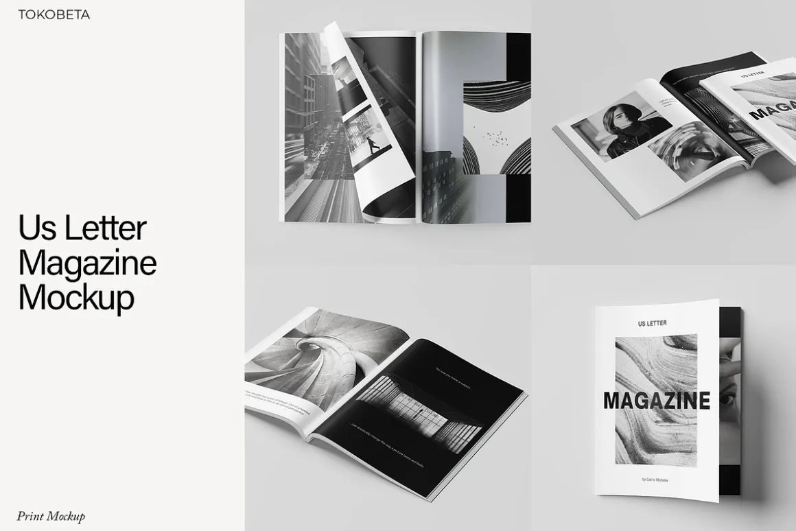 Us Letter Magazine Mockup