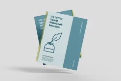 US Letter Spiral Notebook Mockup