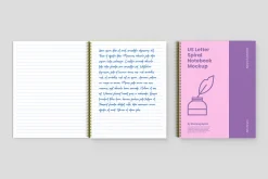 US Letter Spiral Notebook Mockup