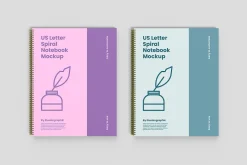 US Letter Spiral Notebook Mockup
