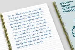 US Letter Spiral Notebook Mockup