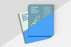 US Letter Spiral Notebook Mockup
