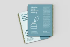 US Letter Spiral Notebook Mockup