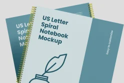 US Letter Spiral Notebook Mockup