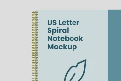 US Letter Spiral Notebook Mockup