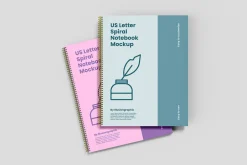 US Letter Spiral Notebook Mockup