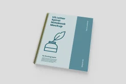 US Letter Spiral Notebook Mockup