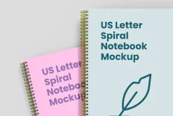 US Letter Spiral Notebook Mockup