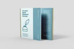 US Letter Spiral Notebook Mockup