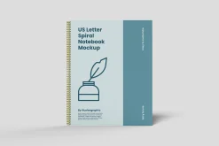 US Letter Spiral Notebook Mockup