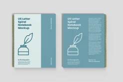 US Letter Spiral Notebook Mockup