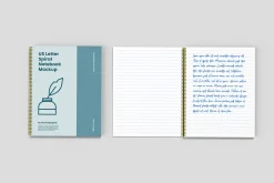 US Letter Spiral Notebook Mockup